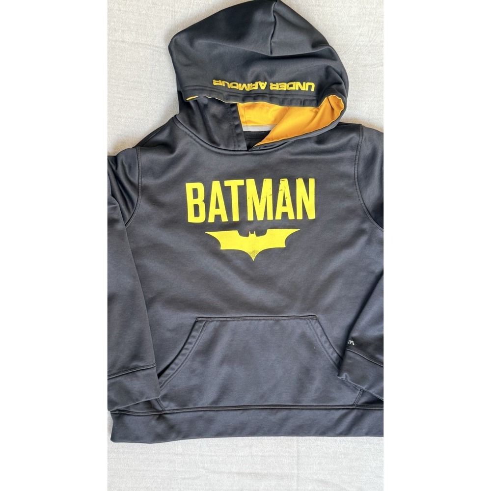 Boys UNDER ARMOUR Black Batman‎ Hooded Sweatshirt Hoodie Youth Medium
